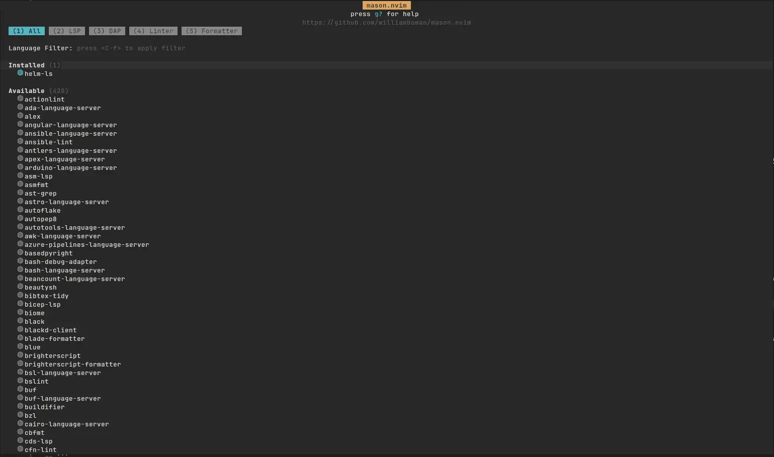 Installation d’un LSP avec Mason