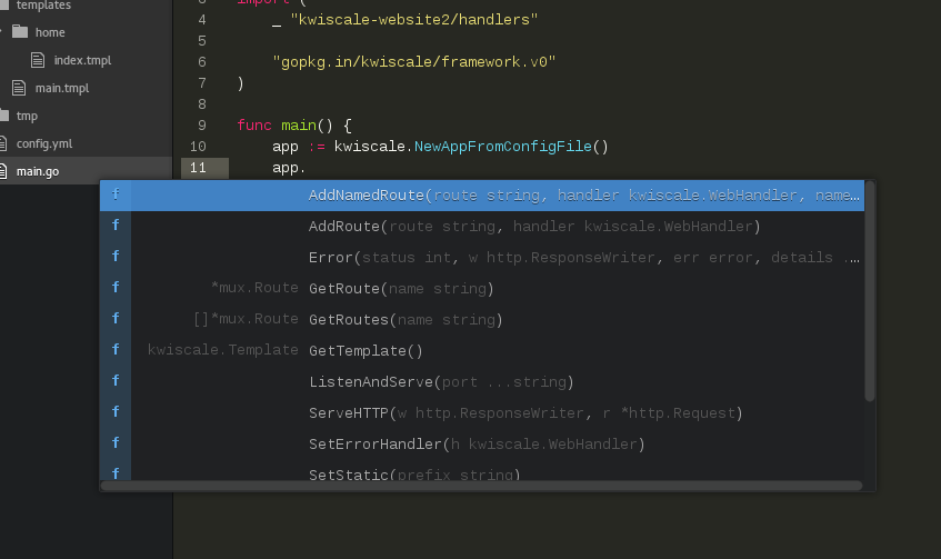 Atom autocomplete golang